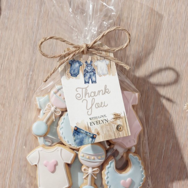 Étiquette Cadeau Jean Bleu Denim (Créateur téléchargé)