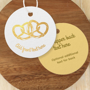 Étiquette-cadeau Joins Pretzels - Lied the Knot Linked Bread Shape