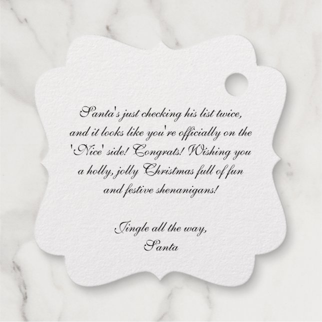 Étiquette-cadeau Jolly Père Noël (Dos)