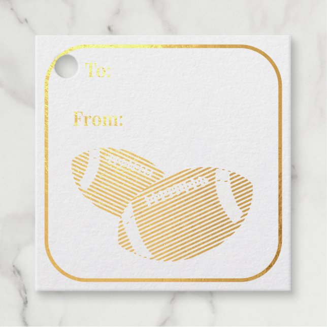 Étiquette-cadeau Jour de football PERSONNALISER papier (Devant)