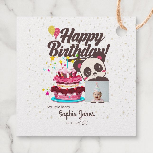 Étiquette-cadeau Joyeux Anniversaire, Mon Bébé - Photo personnalisé (Dos)