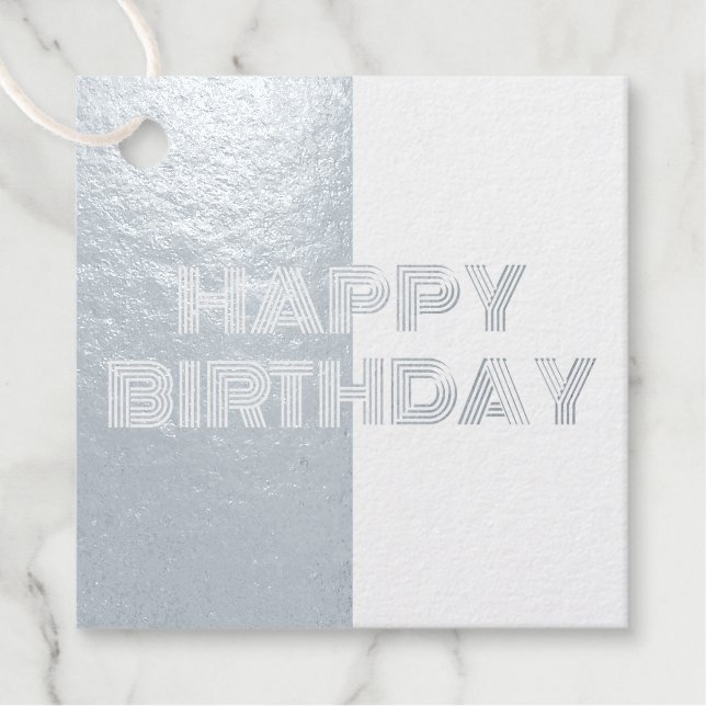 Étiquette-cadeau Joyeux Anniversaire Op Art Simple Minimal Chic Élé (Devant)