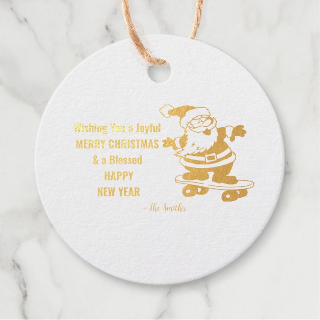 Étiquette-cadeau Joyeux Noël Joyeux cadeau du Nouvel An (Devant)