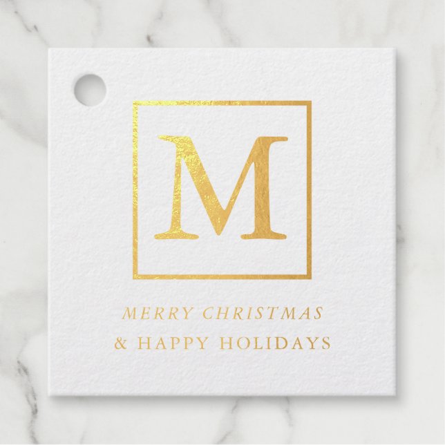 Étiquette-cadeau Joyeux Noël Monogramme (Devant)