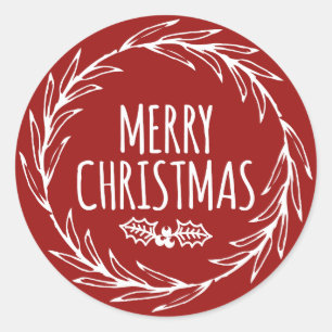 Étiquette cadeau Joyeux Noël Sticker de la couronn