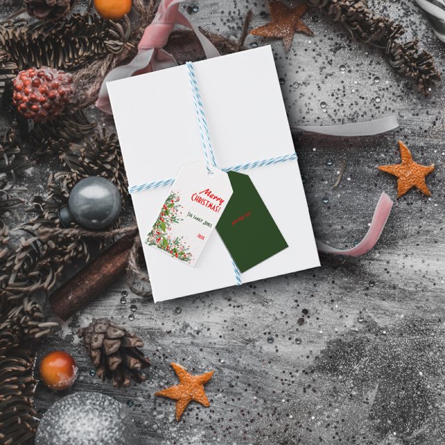 Étiquette cadeau Joyuses Fêtes écriture moderne ro (Créateur téléchargé)