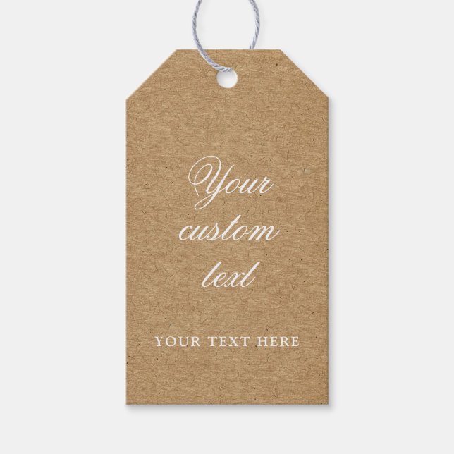 Étiquette cadeau Kraft - Texte personnalisé (Devant)