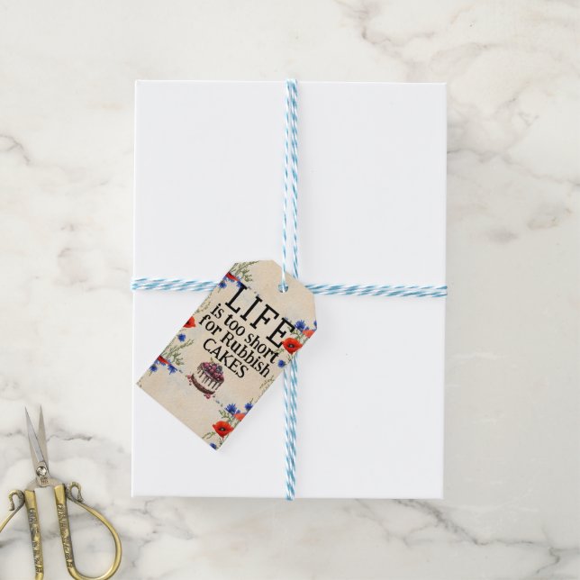 Étiquette Cadeau La Vie Est Trop Courte (Avec de laficelle)