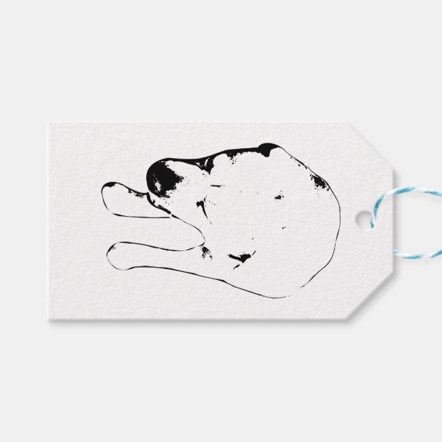 Étiquette cadeau Labrador, fin joyeuse (Devant (Horizontal))