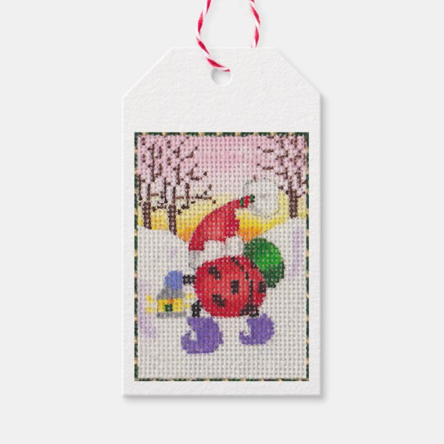 étiquette cadeau Ladybug Père Noël (Devant)