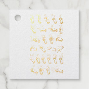 Étiquette-cadeau Langue des signes vintage ASL Cadeau de Noël