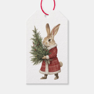 ÉTIQUETTE CADEAU LAPIN DE NOËL ET SOURIS