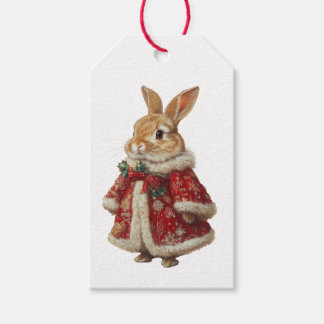 ÉTIQUETTE CADEAU LAPIN DE NOËL ET SOURIS