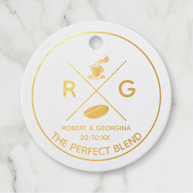 Étiquette-cadeau Le Mélange Parfait De Mariage Café Moderne Favoris (Devant)