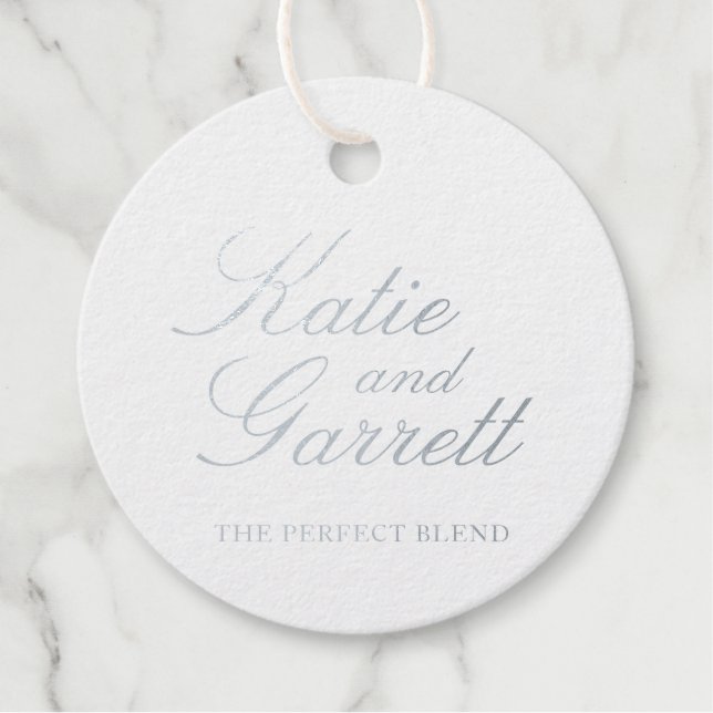 Étiquette-cadeau Le Mélange Parfait Élégant Mariage à huile d'argen (Devant)