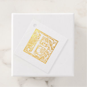 Étiquette-cadeau Lettre mariage E Monogramme