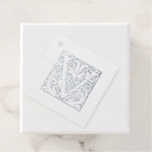 Étiquette-cadeau Lettre mariage V Monogramme