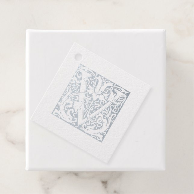 Étiquette-cadeau Lettre mariage V Monogramme (Avec boite)