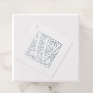 ÉTIQUETTE-CADEAU LETTRE W ÉCLAIRÉE D'ARGENT ANNUAIRE