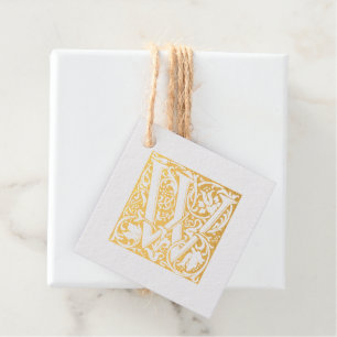 Étiquette-cadeau Lettre W Monogramme Lumineuse pour Anniversaire de