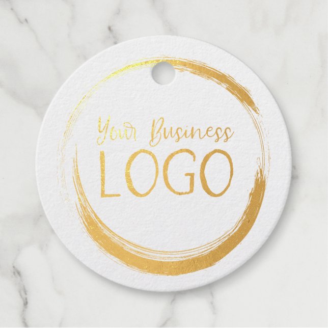 Étiquette-cadeau Logo d'entreprise rond Promo (Devant)