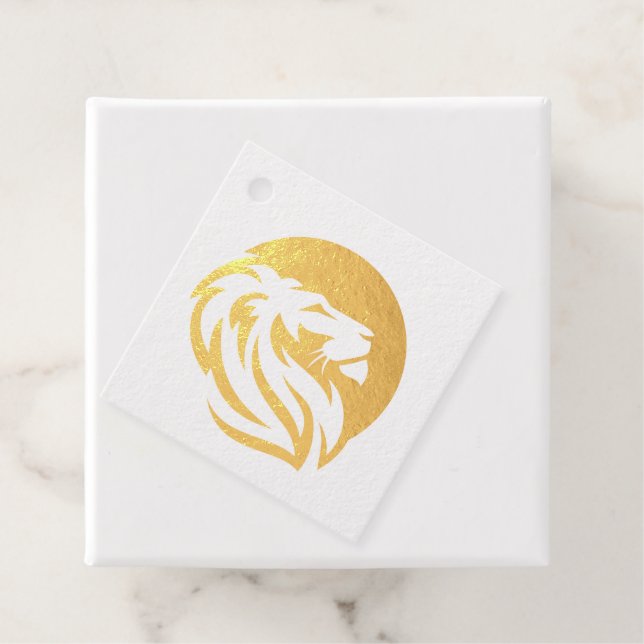 Étiquette-cadeau Logo Lion Or Simple (Avec boite)