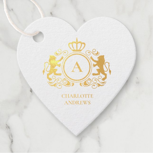 Étiquette-cadeau logo spécifique au client Monogram Wappen (Devant)