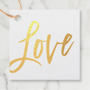 Étiquette-cadeau LOVE tendance écriture manuscrite moderne à la mai