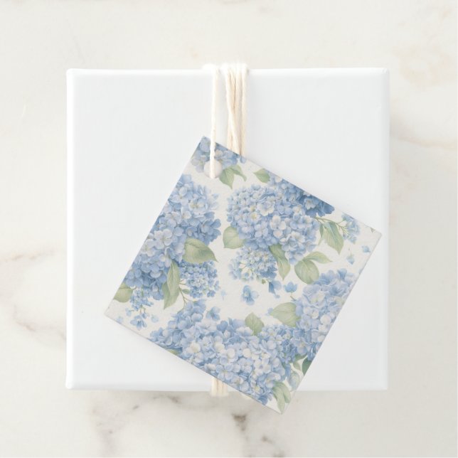 Étiquette Cadeau Luxe Hydrangea Bleue | Côté Hampt (En situation)