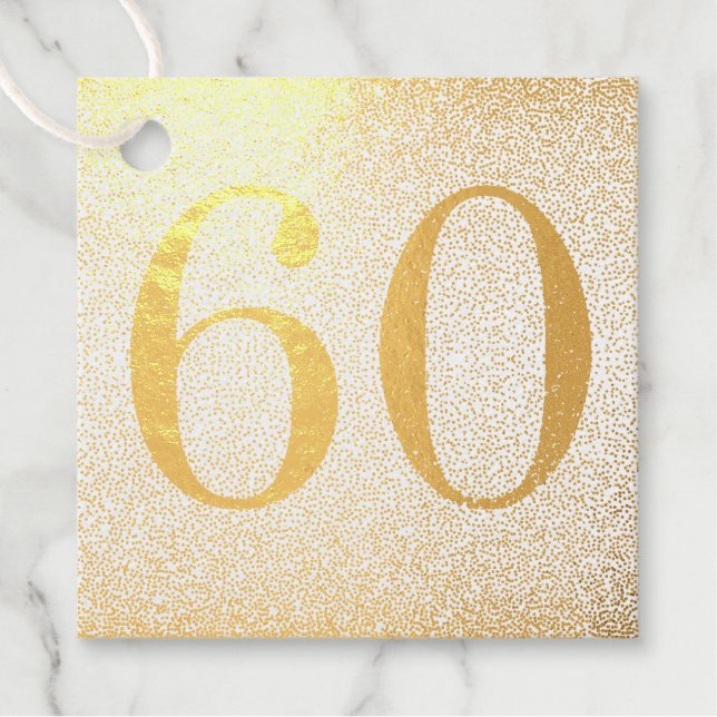 Étiquette-cadeau Luxe personnalisé 60e anniversaire Floral Pink Gol (Devant)