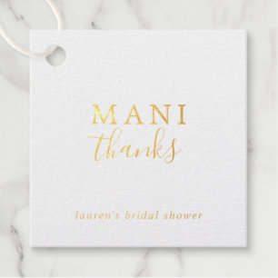 Étiquette-cadeau Mani Merci Simple Élégant Enterrement de Vie de Je