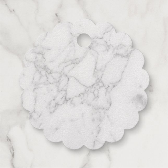 Étiquette-cadeau Marbre Blanc (Dos)