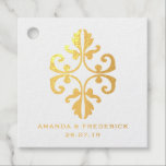 Étiquette-cadeau Mariage à thème Peacock vintage<br><div class="desc">Motif paon décoratif chic de faveur avec un thème de vin personnalisable à vos spécificités.</div>