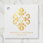 Étiquette-cadeau Mariage à thème Peacock vintage<br><div class="desc">Motif paon décoratif chic de faveur avec un thème de vin personnalisable à vos spécificités.</div>