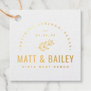 Étiquette-cadeau Mariage de fleurs modernes Monogramme Véritable hu