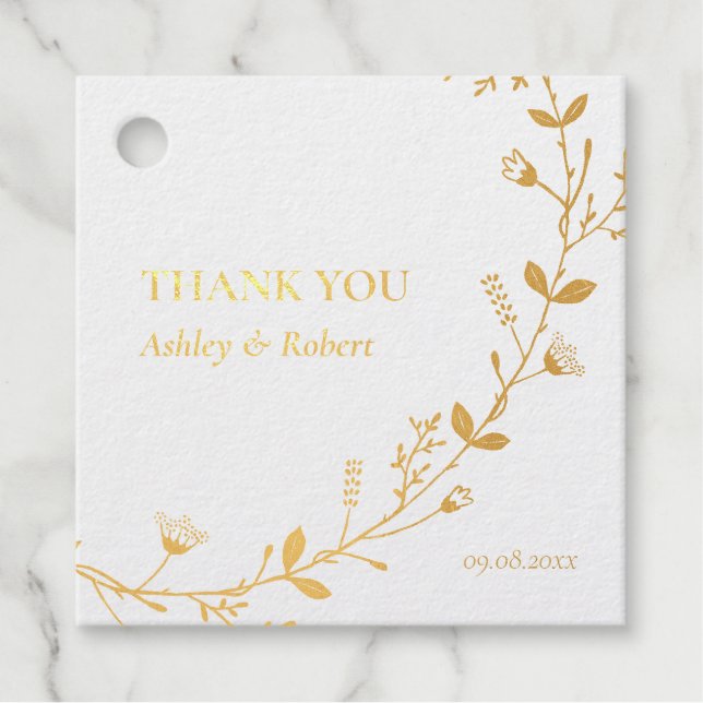 Étiquette cadeau Mariage de vin, Merci (Devant)