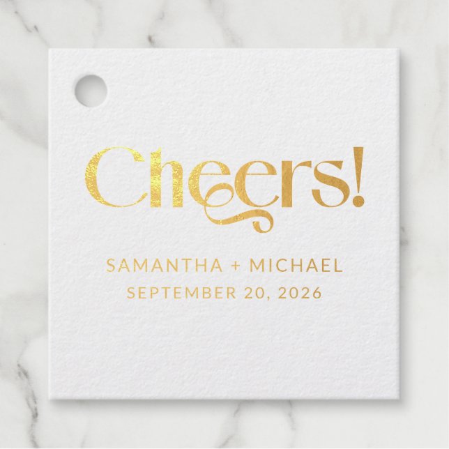 Étiquette-cadeau Mariage Décoratif Serif Acclamations (Devant)