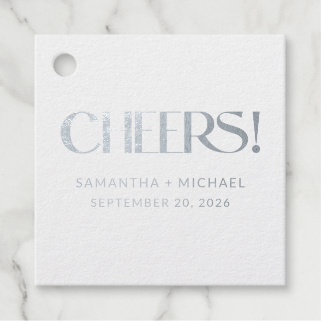 Étiquette-cadeau Mariage Décoratif Serif Acclamations (Devant)