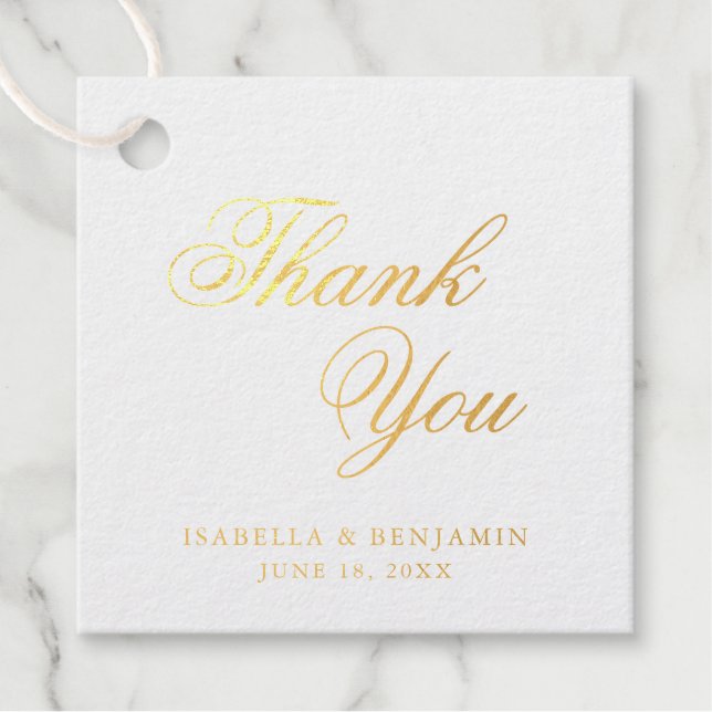 Étiquette-cadeau Mariage Formel Élégant Traditionnel (Devant)