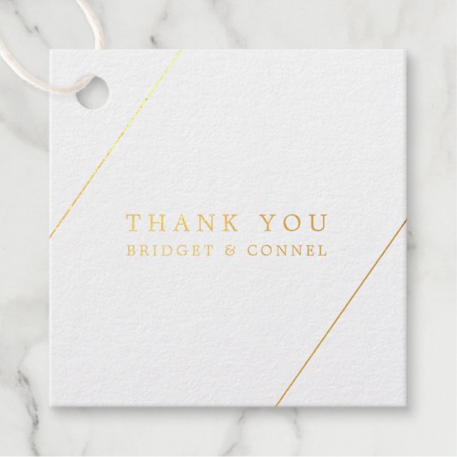 Étiquette-cadeau Mariage Moderne Géométrique de Bridget (Devant)