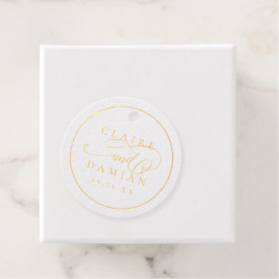 Étiquette-cadeau Mariage romantique à l'élégance simple en écriture