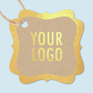 Étiquette-cadeau Marque Kraft Gold Foil Logo Marque Hang Tags ou Pr