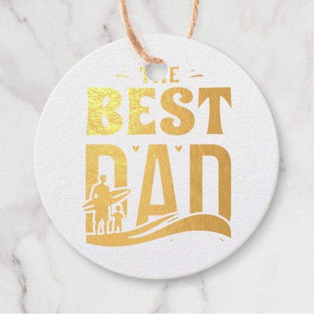 Étiquette-cadeau Meilleur Papa du Monde (Devant)