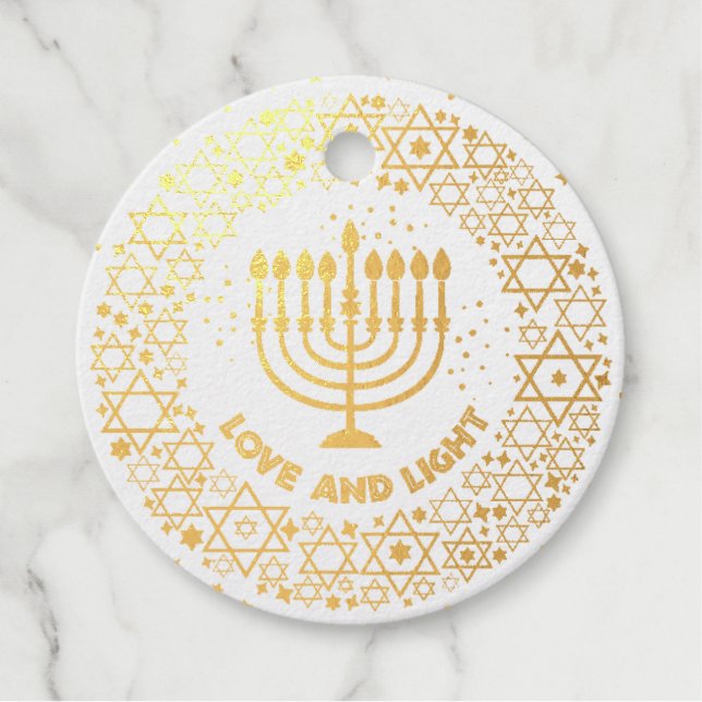 Étiquette-cadeau Menorah Hannukah (Devant)
