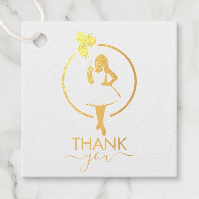 Étiquette-cadeau Merci! Ballons de Fête de Mariage de Femme Noire F (Devant)