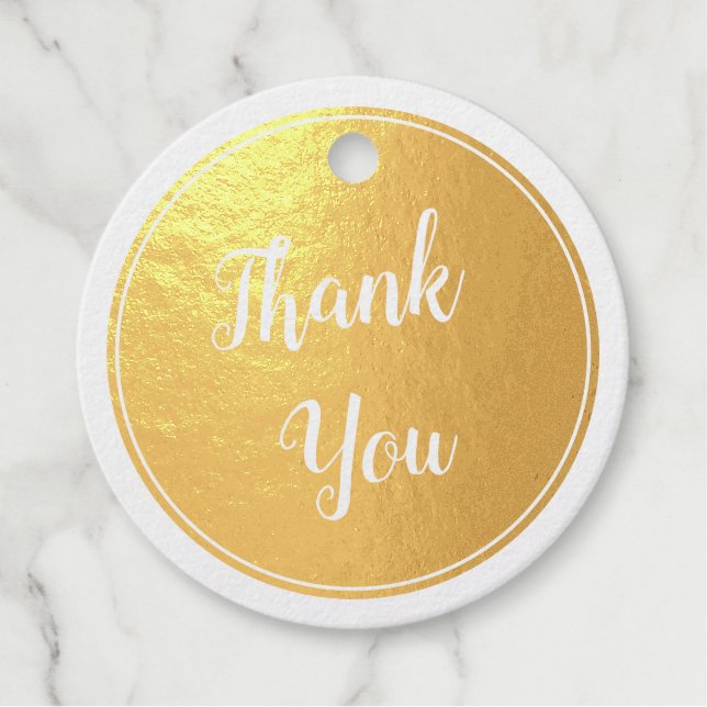 Étiquette-cadeau Merci de mariage élégant (Devant)