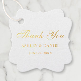 Étiquette-cadeau Merci de mariage élégant Gold Foil