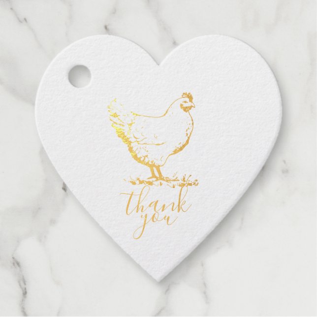 Étiquette-cadeau Merci Ferme Poulet Hen Logo Luxe (Devant)