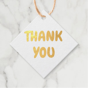 Étiquette-cadeau Merci Gold Foil Gras