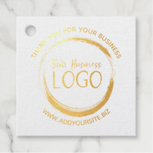 Étiquette-cadeau Merci Gold Logo pour votre entreprise